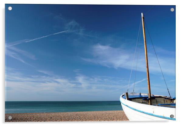 Fshing Boat on Brighton Beach Acrylic by Neil Overy
