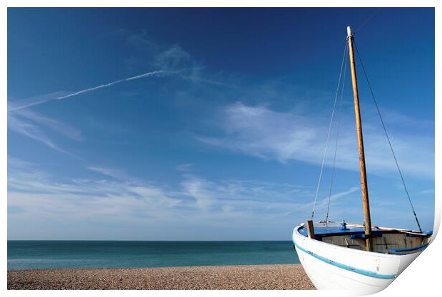 Fshing Boat on Brighton Beach Print by Neil Overy