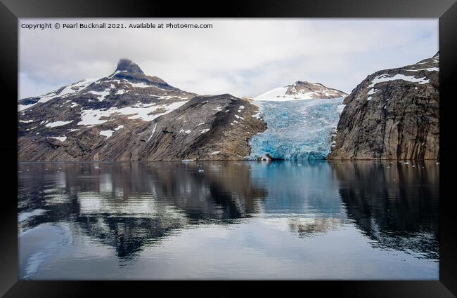 Prince Christian Sound Glacier Greenland Framed Print by Pearl Bucknall