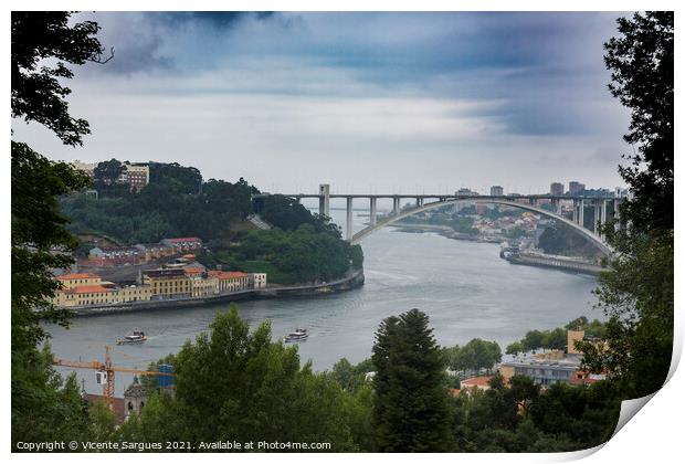 Arrabida bridge on Douro river Print by Vicente Sargues