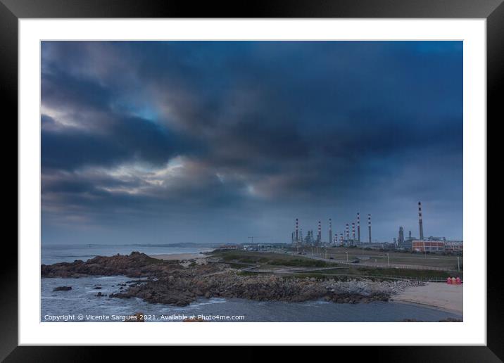 Factory next to the coast Framed Mounted Print by Vicente Sargues