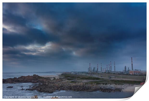 Factory next to the coast Print by Vicente Sargues