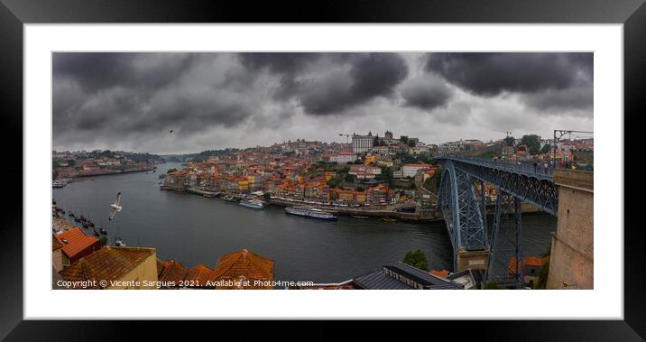 Douro river an Luiz I bridge Framed Mounted Print by Vicente Sargues