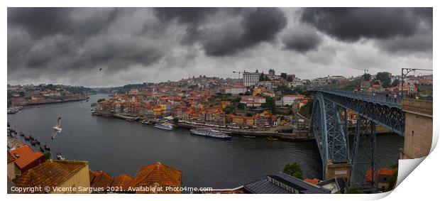 Douro river an Luiz I bridge Print by Vicente Sargues