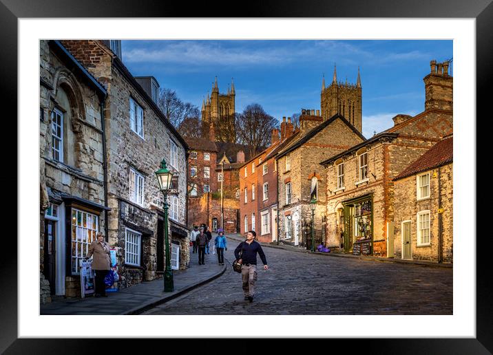 Steep Hill and the Cathedral. Framed Mounted Print by Bill Allsopp