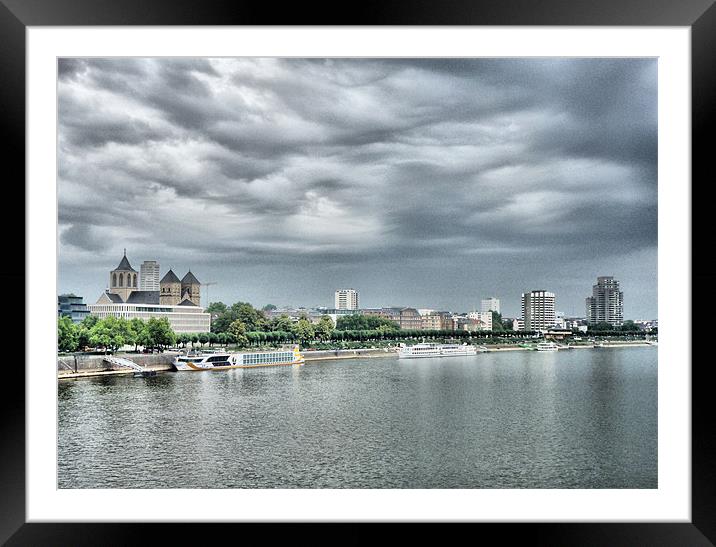 Along the River Rhine. Framed Mounted Print by Lilian Marshall