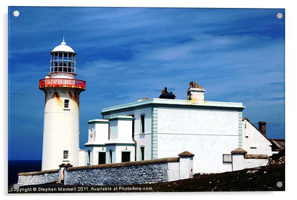 Arranmore Lighthouse Acrylic by Stephen Maxwell