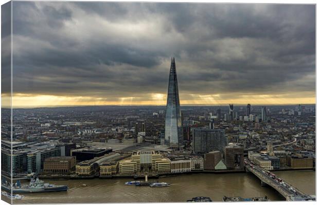 The Shard from the Sky Garden, 22nd November 2017 Canvas Print by Andrew Sharpe