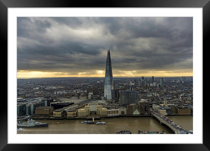 The Shard from the Sky Garden, 22nd November 2017 Framed Mounted Print by Andrew Sharpe