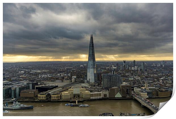 The Shard from the Sky Garden, 22nd November 2017 Print by Andrew Sharpe