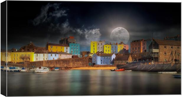 Tenby harbour Pembrokeshire Canvas Print by Leighton Collins