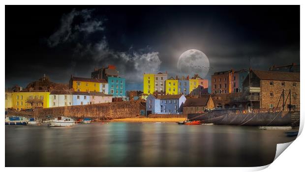 Tenby harbour Pembrokeshire Print by Leighton Collins