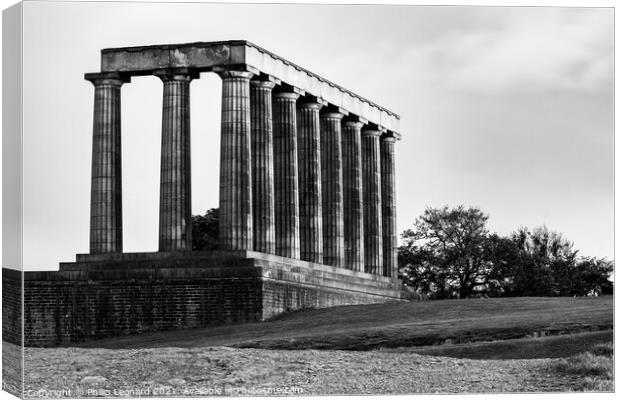 National Mounment of Scotland Calton Hill Edinburgh, Scotland. Canvas Print by Philip Leonard