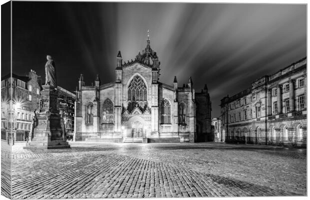 St. Giles Cathedral Edinburgh Scotland at Night. Canvas Print by Philip Leonard