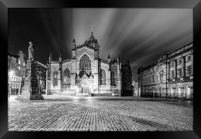 St. Giles Cathedral Edinburgh Scotland at Night. Framed Print by Philip Leonard
