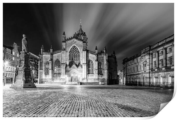 St. Giles Cathedral Edinburgh Scotland at Night. Print by Philip Leonard