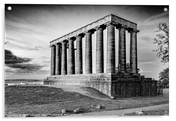 National Monument of Scotland, Calton Hill, Edinburgh Scotland. Acrylic by Philip Leonard