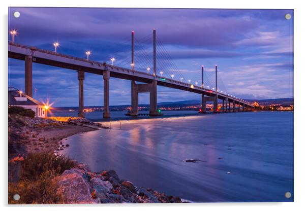 Kessock Bridge at Sunrise Acrylic by John Frid