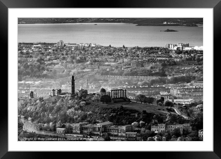 Calton Hill Edinburgh Scotland. Framed Mounted Print by Philip Leonard