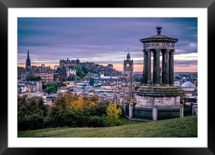 Edinburgh Castle and Skyline from Calton Hill Framed Mounted Print by John Frid