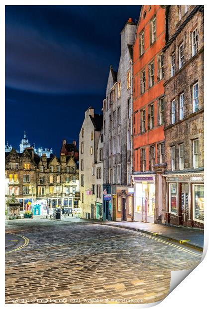 Victoria Street Edinburgh Scotland. Print by Philip Leonard