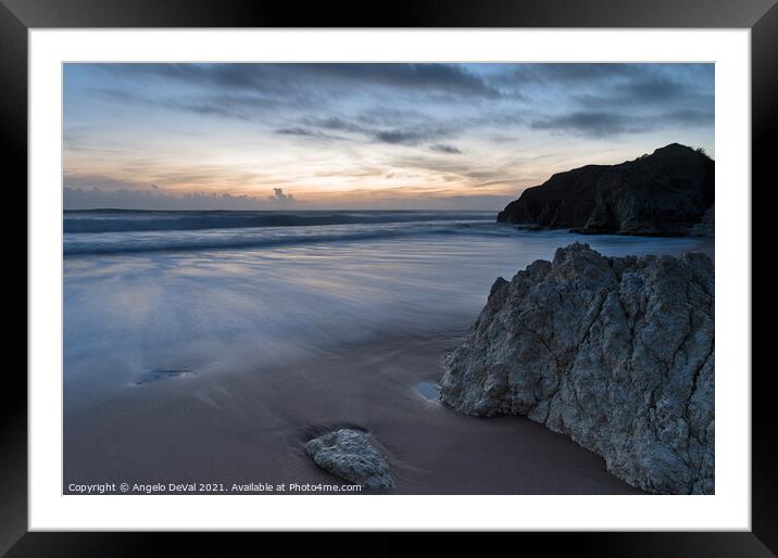 Smooth twilight waves in Gale Beach Framed Mounted Print by Angelo DeVal