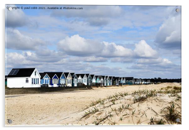 A line of huts. Acrylic by paul cobb