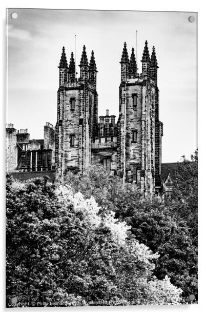 New College University of Edinburgh Scotland. Acrylic by Philip Leonard