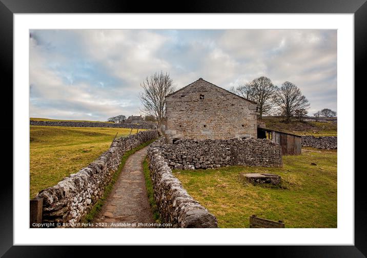 Up the Garden Path in the Yorkshire Dales countrys Framed Mounted Print by Richard Perks
