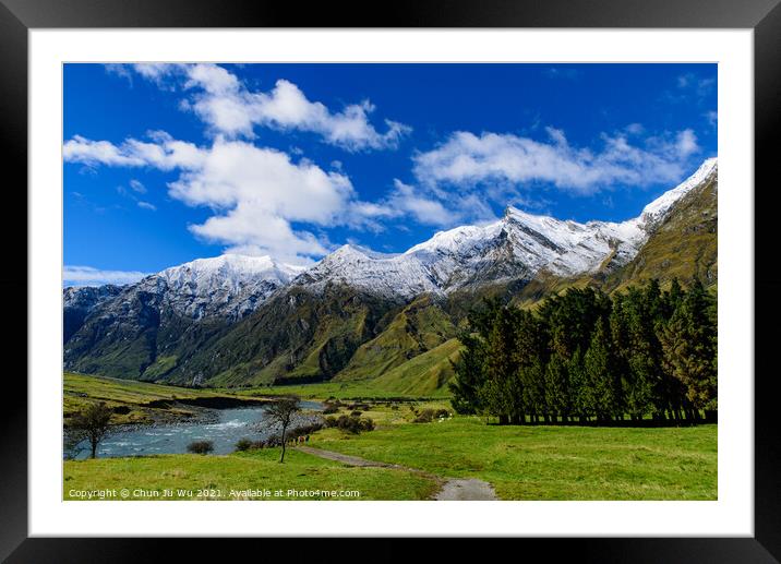 Mount Aspiring National Park in South Island, New Zealand Framed Mounted Print by Chun Ju Wu