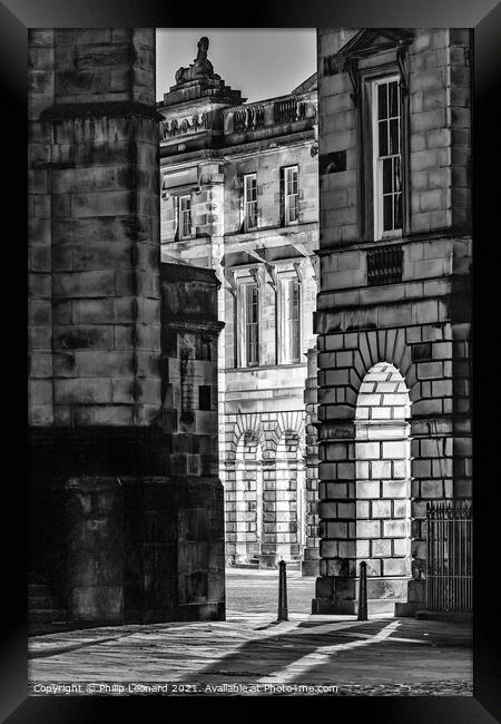 Parliament Square Edinburgh Scotland. Framed Print by Philip Leonard