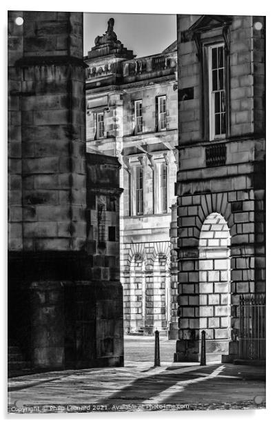 Parliament Square Edinburgh Scotland. Acrylic by Philip Leonard