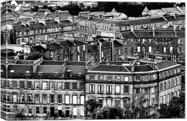 Leopold Place with classic Edinburgh architecture forming patterns behind, Edinburgh Scotland. Canvas Print by Philip Leonard