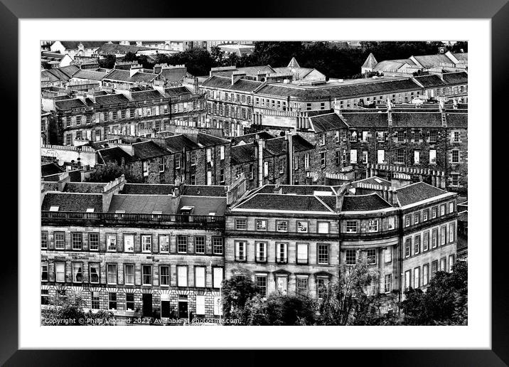 Leopold Place with classic Edinburgh architecture forming patterns behind, Edinburgh Scotland. Framed Mounted Print by Philip Leonard