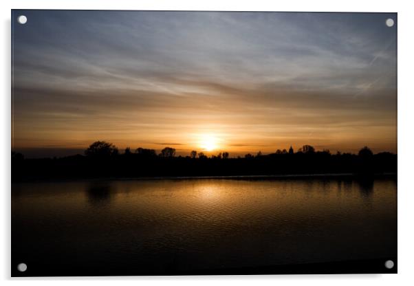 Sunset on kings Lynn quay  Acrylic by Sam Owen