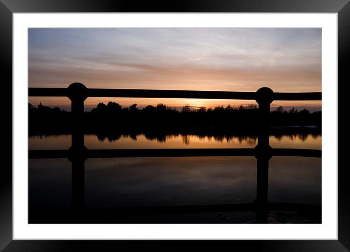 A view of a sunset Framed Mounted Print by Sam Owen