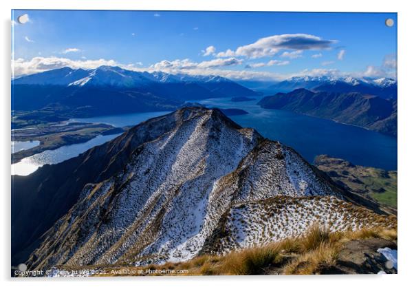 Lake Wanaka and Roys Peak in winter, South Island, New Zealand Acrylic by Chun Ju Wu