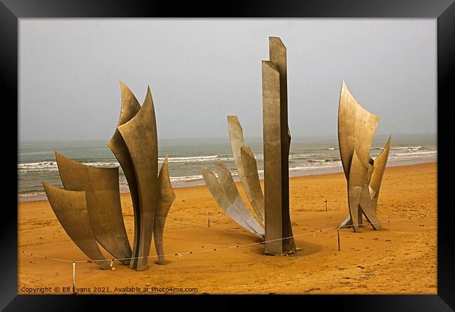 Omaha Beach Sculpture  Framed Print by Elf Evans