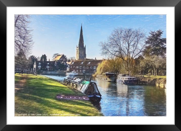 By The Thames At Abingdon Framed Mounted Print by Ian Lewis