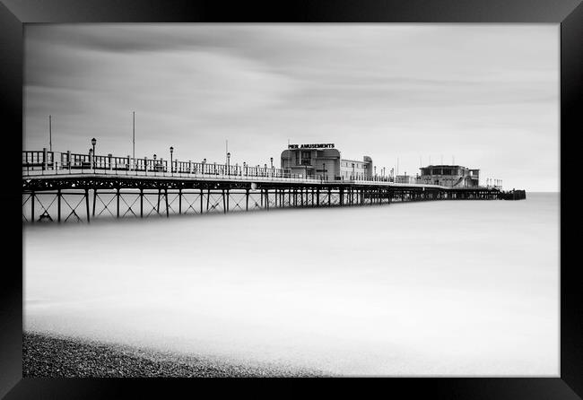 Worthing Pier in Black and White Framed Print by Neil Overy