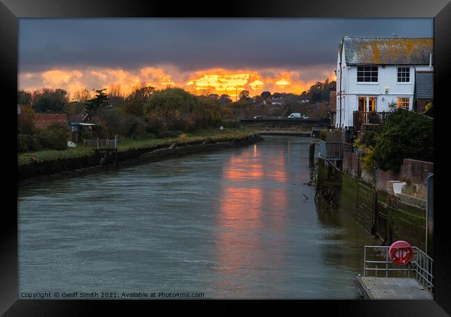 Sunset at River Arun in Arundel Framed Print by Geoff Smith