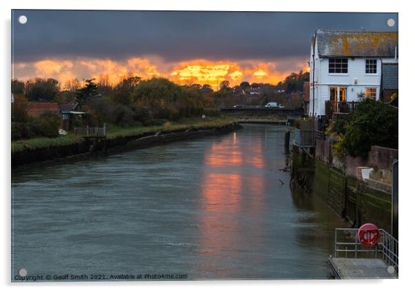 Sunset at River Arun in Arundel Acrylic by Geoff Smith