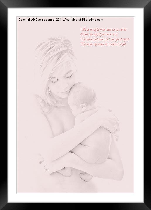 Mother and Child with Verse Framed Mounted Print by Dawn O'Connor