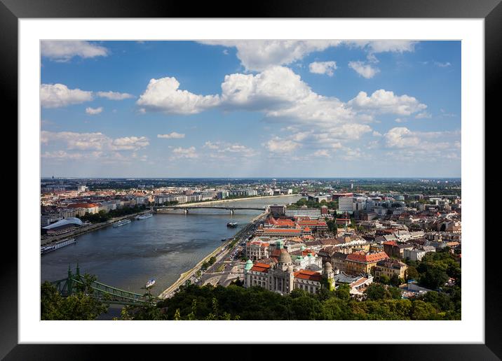 Budapest City From Gellert Hill Framed Mounted Print by Artur Bogacki