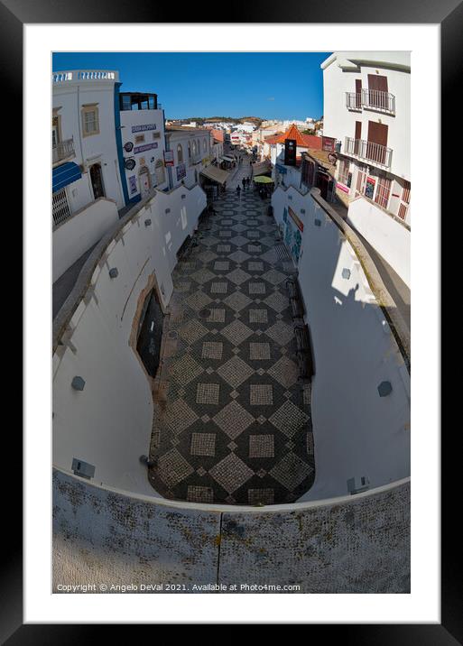 Rua do Tunel in Albufeira Framed Mounted Print by Angelo DeVal