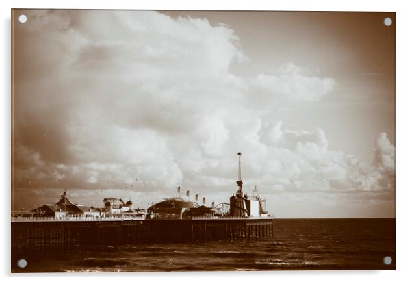 Sepia style photograph of the Palace Pier, Brighton Acrylic by Neil Overy