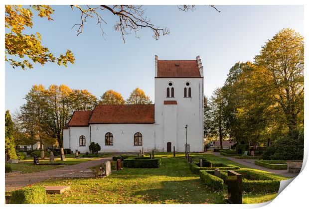 Risekatslosa Church in Sweden Print by Antony McAulay
