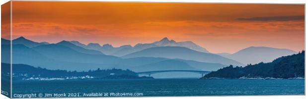 Skye Bridge at Sunset Canvas Print by Jim Monk