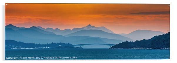 Skye Bridge at Sunset Acrylic by Jim Monk