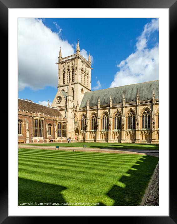 St John's College Chapel, Cambridge University Framed Mounted Print by Jim Monk